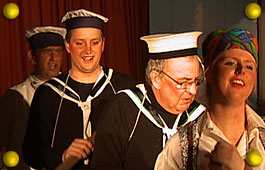Sinbad with Tony Bailey, Craig Fisher and Mike Goddard as Sailors - Photo: George Day